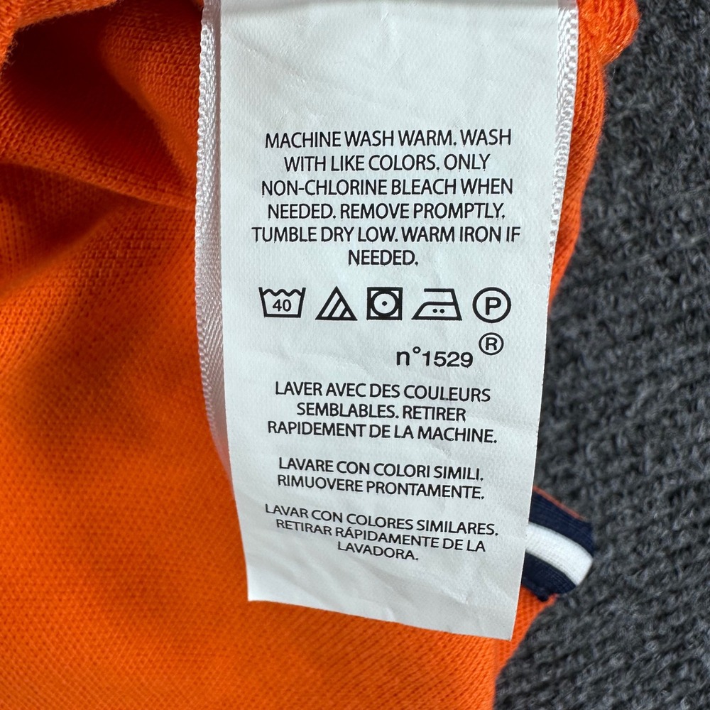 Polo Ralph Lauren Polo Shirt Mens M Medium Orange Crest Custom Slim Fit Pique - Picture 15 of 15